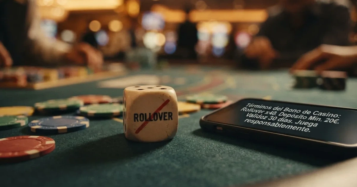 Pantalla de un casino online español mostrando los términos de una promoción de giros gratis