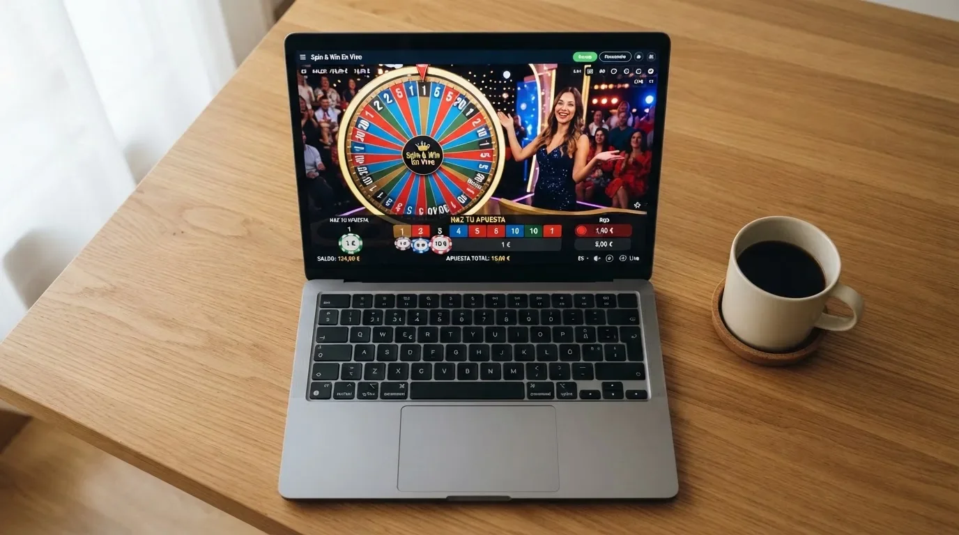 Pantalla de un casino online español mostrando Crazy Time en la sección de juego en vivo, con la interfaz de apuesta visible